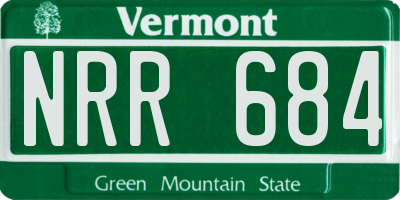 VT license plate NRR684