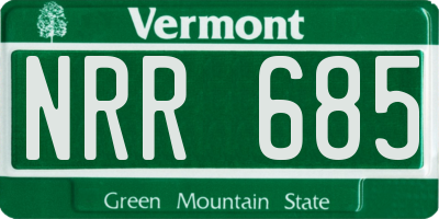 VT license plate NRR685