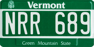 VT license plate NRR689