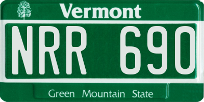 VT license plate NRR690