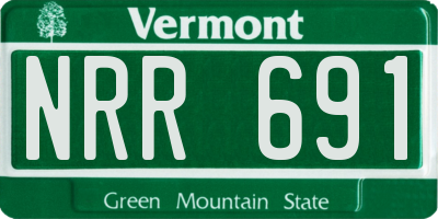 VT license plate NRR691