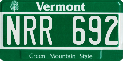 VT license plate NRR692