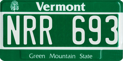 VT license plate NRR693