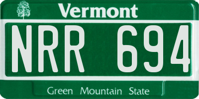 VT license plate NRR694