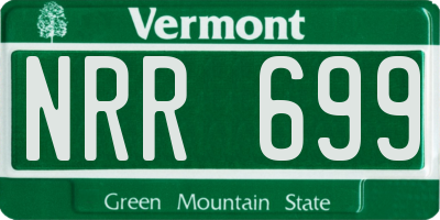 VT license plate NRR699