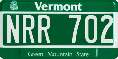 VT license plate NRR702