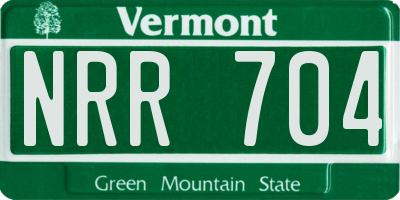 VT license plate NRR704