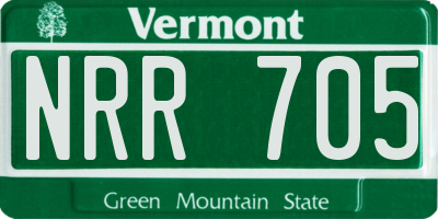 VT license plate NRR705