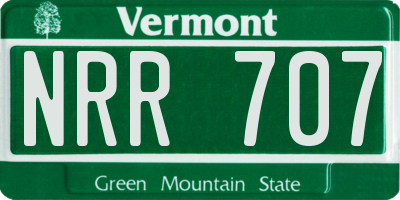 VT license plate NRR707