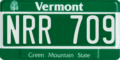 VT license plate NRR709