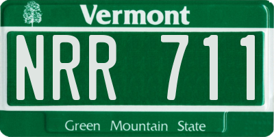VT license plate NRR711