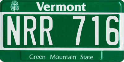 VT license plate NRR716