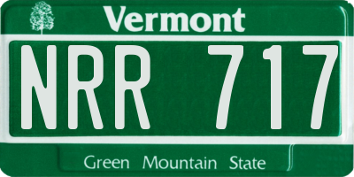 VT license plate NRR717