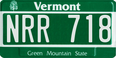 VT license plate NRR718