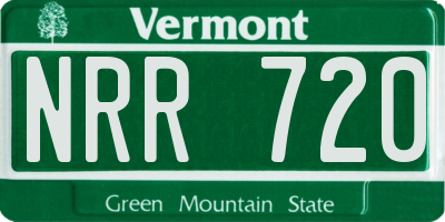VT license plate NRR720