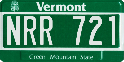VT license plate NRR721
