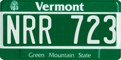 VT license plate NRR723