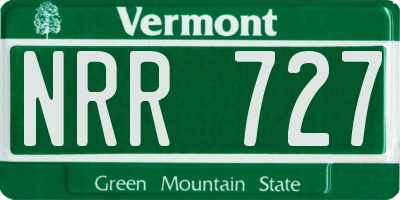 VT license plate NRR727