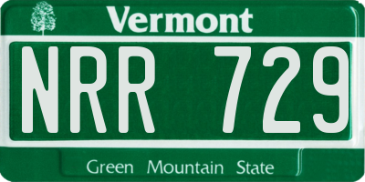 VT license plate NRR729