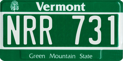 VT license plate NRR731