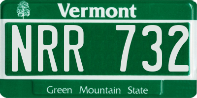 VT license plate NRR732