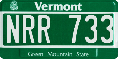 VT license plate NRR733