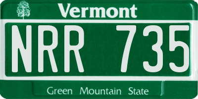 VT license plate NRR735