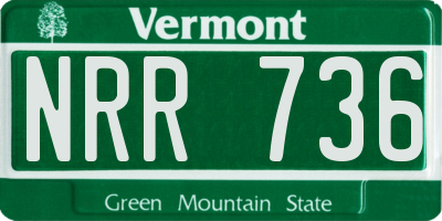 VT license plate NRR736
