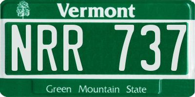 VT license plate NRR737