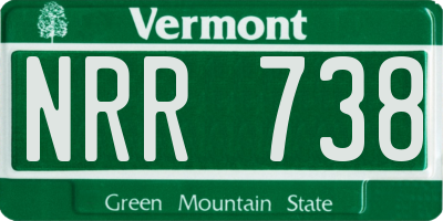VT license plate NRR738