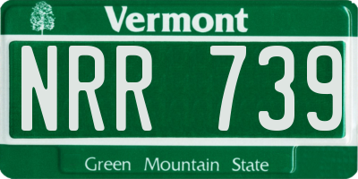 VT license plate NRR739