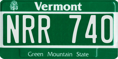 VT license plate NRR740