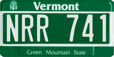 VT license plate NRR741