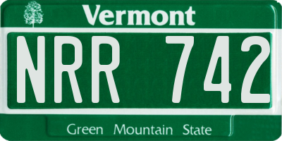 VT license plate NRR742