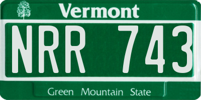 VT license plate NRR743