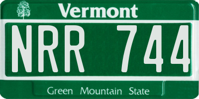 VT license plate NRR744