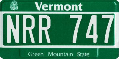 VT license plate NRR747