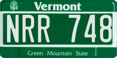 VT license plate NRR748