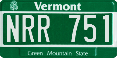 VT license plate NRR751