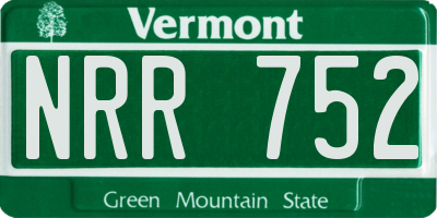 VT license plate NRR752