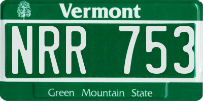 VT license plate NRR753