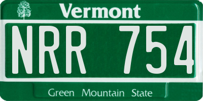 VT license plate NRR754