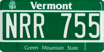 VT license plate NRR755