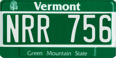 VT license plate NRR756