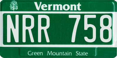 VT license plate NRR758