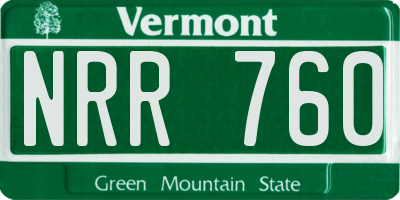 VT license plate NRR760