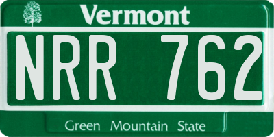 VT license plate NRR762