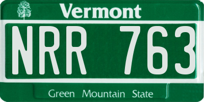 VT license plate NRR763