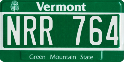 VT license plate NRR764
