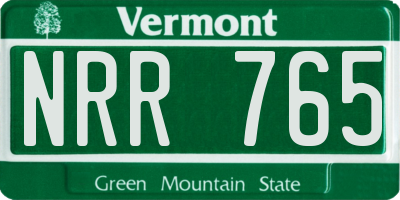 VT license plate NRR765